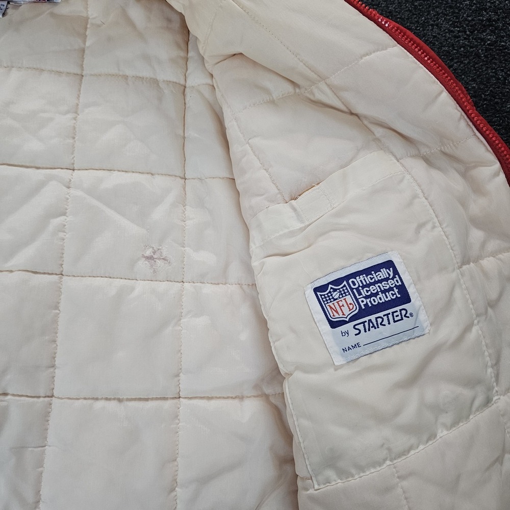 Vintage Starter San Francisco 49ers Jacket Mens Large Red Full Zip Hooded 90s - Picture 6 of 15